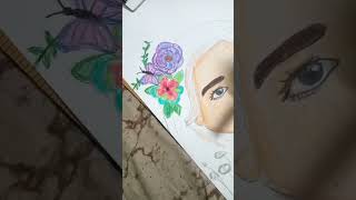 Beautiful girl drawing Navya naveli art YouTube short 🙏 [upl. by Euqinomad]