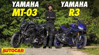 Yamaha R3 and MT03 review  Coming to India soon  First Ride  autocarindia1 [upl. by Arocet817]