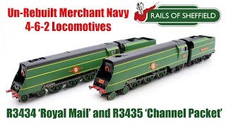 Hornby OO UnRebuilt Merchant Navy Locomotives Royal Mail and Channel Packet [upl. by Ynatsyd]