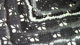 Haken  tutorial 108 vlinder omslagdoek [upl. by Patt]