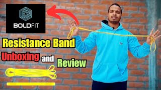 BoldFit Resistance Band Unboxing and Review  Yellow Colour  37 Kg   Yuvifitness gym review [upl. by Hgielhsa]