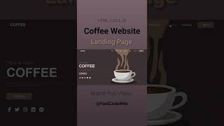 Coffee Website Using HTML amp CSS  Step by Step Tutorial  Fast Code [upl. by Fogg522]