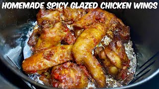 Sweet amp Spicy Homemade Air Fryer Chicken wings  Perfectly Glazed in Minutes [upl. by Asenad]