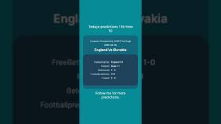 England Vs Slovakia Today Prediction [upl. by Hsirrehc]