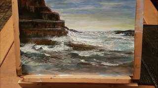 Seascape painting in Acrylic paint by Veronica Flynn [upl. by Ahsitel962]