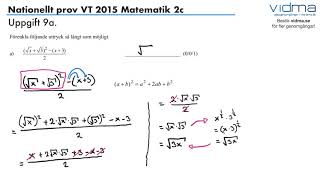 ‪Uppgift 9 Nationellt prov VT 2015 Matematik 2c [upl. by Zena]