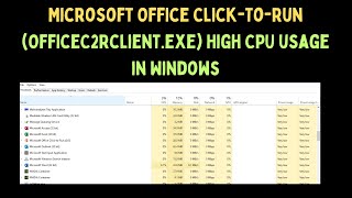 How to Fix Microsoft Office Click To Run OfficeC2Rclientexe High CPU Usage in Windows 11 [upl. by Gombosi44]