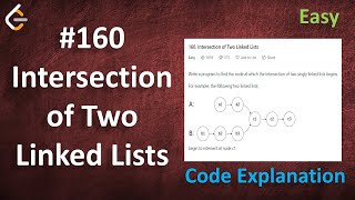 Intersection of Two Linked Lists  Live Coding with Explanation  Leetcode  160 [upl. by Eded85]