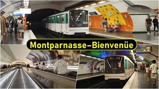 Metro Station Montparnasse–Bienvenüe  Paris 🇫🇷  Walkthrough 🚶 [upl. by Annatnas]