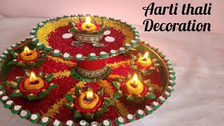 DIYNavratri specialAarti thali decoration ideaPooja ThaliA2 craft ideas आरती थाली डेकोरेशन [upl. by Dranreb828]