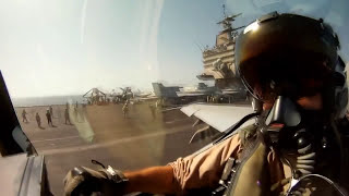 F18 Catapult Launch  Cockpit View  HD 1280x720 [upl. by Pooh]