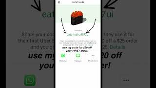 Use my code for 20 OFF your FIRST order UBER EATS PROMO CODE [upl. by Coad]