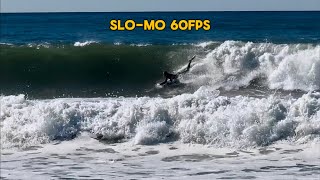 FUN SIZED SWELL HITS DOCKWEILER  SLOMO 4K 60FPS SOUTH LA 46 FOOT BODYWOMPING ASMR [upl. by Venezia]