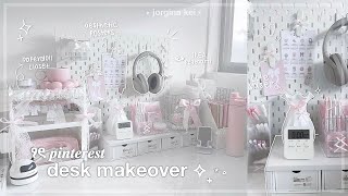 aesthetic desk makeover 🎀🐇 pinterest inspired IKEA pegboard setup coquette aesthetic  jorginakei [upl. by Tnerb]