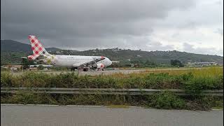 Aircraft taking off from Skiathos airport [upl. by Bronson622]