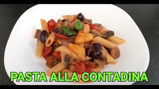 PASTA ALLA CONTADINA CON FUNGHI Ricetta facile e veloce leggera vegetariana [upl. by Lati892]