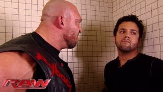 Ryback humiliates a local competitor in the locker room Raw August 19 2013 [upl. by Laleb]