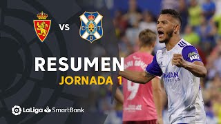 Resumen de Real Zaragoza vs CD Tenerife 20 [upl. by Enairda]