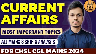 CURRENT AFFAIRS MOST IMPORTANT TOPICS FOR SSC CGL CHSL MAINS 2024  MATHS MANIA [upl. by Sucitivel242]