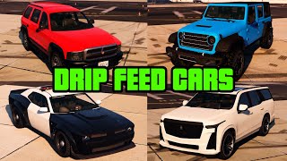 GTA 5  The Chop Shop DLC  ALL Drip Feed Cars Prices amp Real Life Counterparts [upl. by Nod]