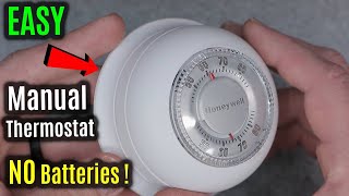 THE Simplest Battery FREE Round Manual Thermostat  Honeywell Home CT87K1004 [upl. by Nyrraf]