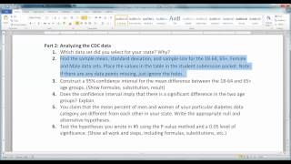 Inferential Statistics Project  Part 1 of 2  Math 133 [upl. by Lenny984]