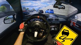 CUTTING UP IN TRAFFIC Assetto Corsa  Triple Screen Setup [upl. by Lymann347]