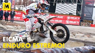 Enduro Estremo scontro frontale in EICMA con Rigo Racing [upl. by Aetnahs]