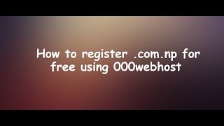 How to Register comnp for free using 000webhost [upl. by Elvyn37]