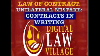 Contract Law Unilateral Mistake Part 2 [upl. by Alemahs]