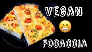 Focaccia Recipe  Vegan  Garlic Thyme and Tomato [upl. by Clorinda]