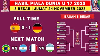 Hasil Piala Dunia U 17 Hari Ini  Spanyol vs Jerman  Bagan 8 Besar Piala Dunia U 17 2023 [upl. by Lindly]