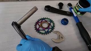 Installing Shimano Bottom bracket installing XT crankset and Oval chainring [upl. by Erej]