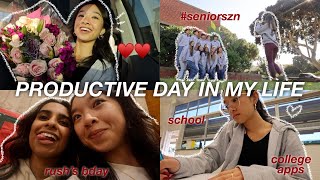 PRODUCTIVE DAY IN MY LIFE school college apps  more  Vlogmas Day 13 [upl. by Gnav]