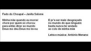 Fado do Choupal  Janita Salomé [upl. by Latsirc]