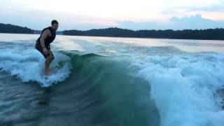 Wakesurfing  Sticking my first 360 [upl. by Ecnarual143]