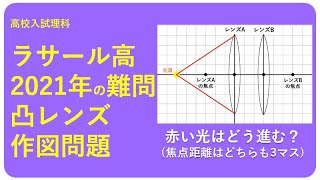 理科の難問【ラサール高校2021年の凸レンズ作図問題】 [upl. by Nurse]