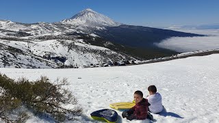 snow on Teide Tenerife [upl. by Timothee]