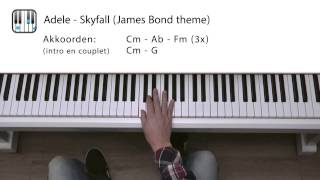 Adele  Skyfall James Bond theme piano tutorial [upl. by Judye]