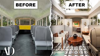 3 Interior Designers Convert The Same School Bus  Space Savers  Architectural Digest [upl. by Secnarf]