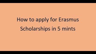 How to apply for erasmus scholarship [upl. by Jaddo]