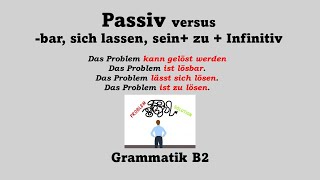 Passiv versus bar sich  lassen sein  zu  Infinitiv كتب المبني للمجهول بشكل مختلف [upl. by Sabanrab]