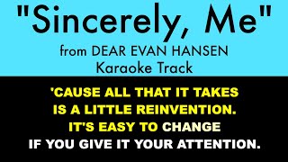 quotSincerely Mequot from Dear Evan Hansen  Karaoke Track with Lyrics on Screen [upl. by Airym]