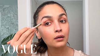 Alia Bhatts Guide to Ice Water Facials amp FoundationFree Makeup  Beauty Secrets  Vogue [upl. by Zorine]