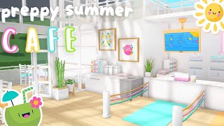 Bloxburg Preppy Summer Café  Bloxburg Café Speedbuild 🌴 [upl. by Dorine]