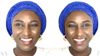 HOW TO TIE SIMPLE ROUND GELE BY YOURSELF  EASY TO LEARN FOR BEGINNERS [upl. by Scrope]