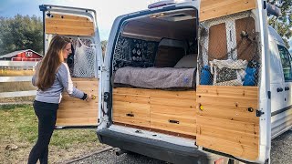 VAN TOUR Ford Transit Connect Tiny Camper for TWO People [upl. by Ashlen934]