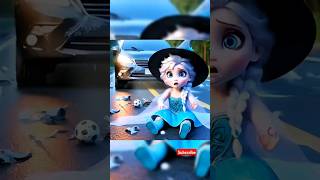 Princess Elsa Hit by Car foryou queen disney shorts cute elsa [upl. by Elocen]