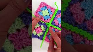 Joining granny square crochet [upl. by Erolyat867]