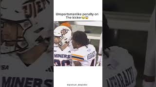 Unsportsmanlike penalty on the Kicker😂😱 collegefootball football kick celebration funny sub [upl. by Eellah]